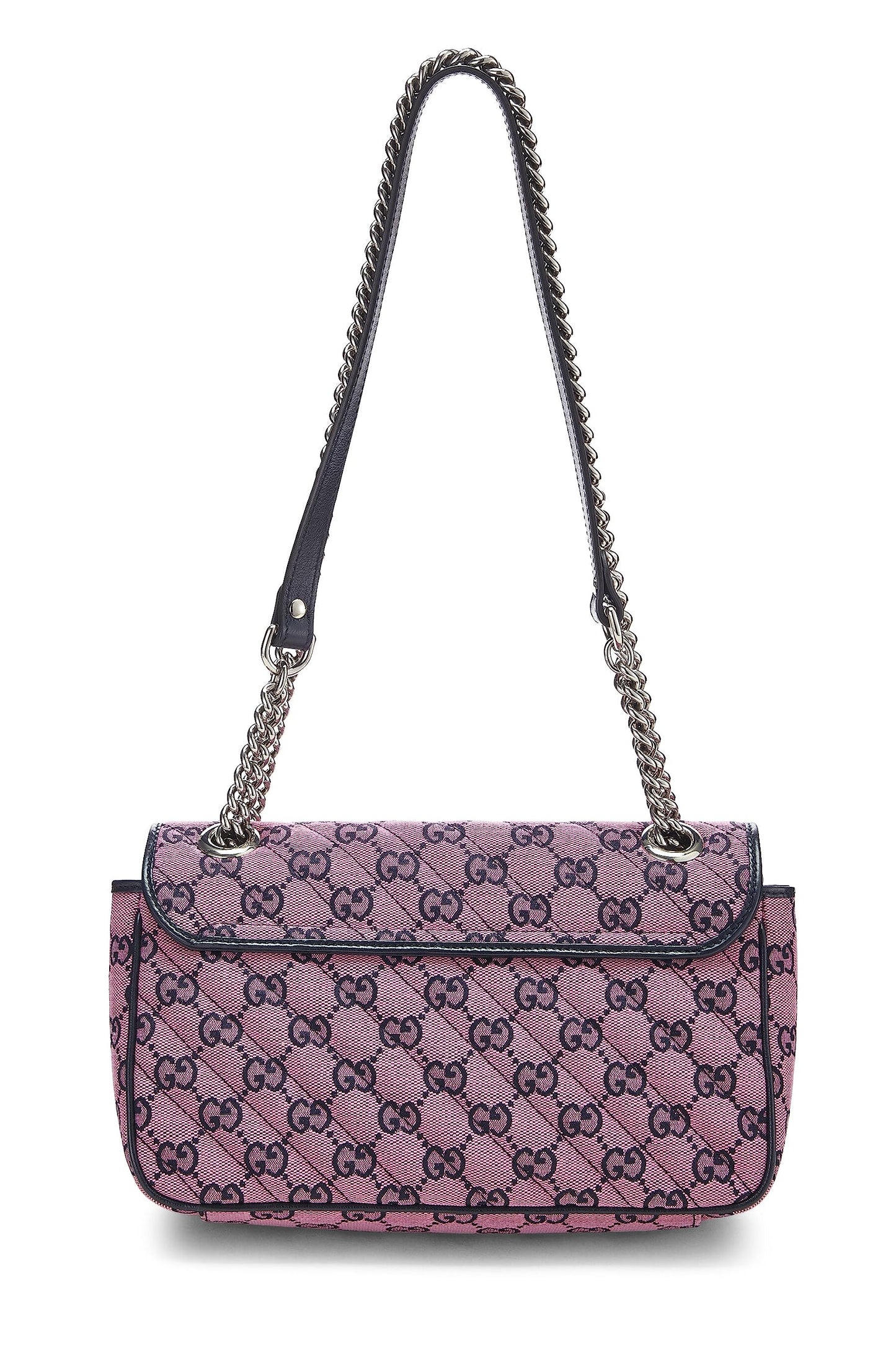 Gucci, Pink 'GG' Canvas Marmont Shoulder Bag Small, Pink