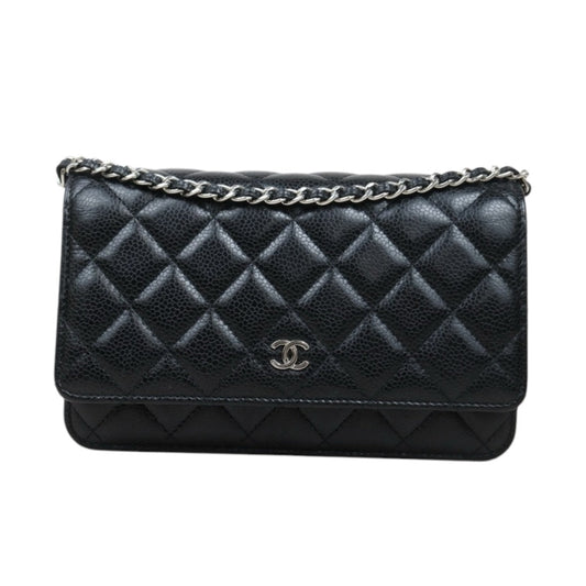 Very Good ( Rank A)｜ CHANEL Matelasse Caviar Skin Chain Wallet Black  Made in 2020-2021 Year ｜S25012702