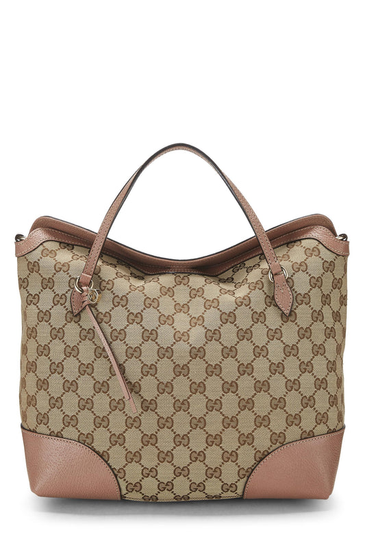 Gucci, Pink Original GG Canvas Bree Top Handle Bag, Pink