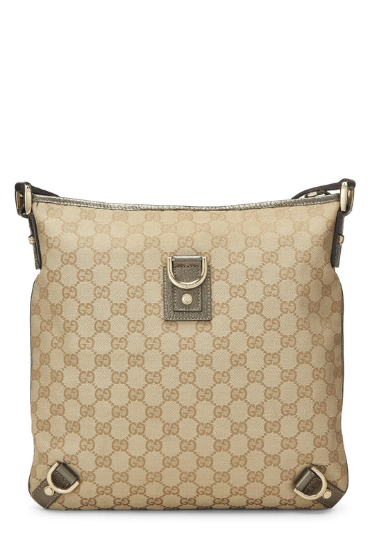 Gucci, Gold Original GG Canvas Abbey Messenger, Gold