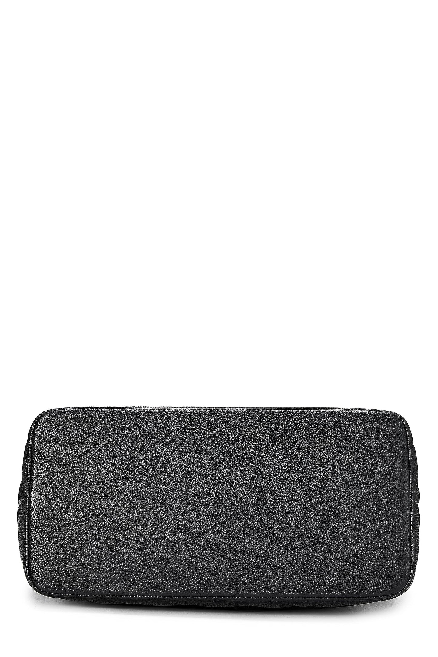 Chanel,  Black Quilted Caviar Medallion Tote, Black