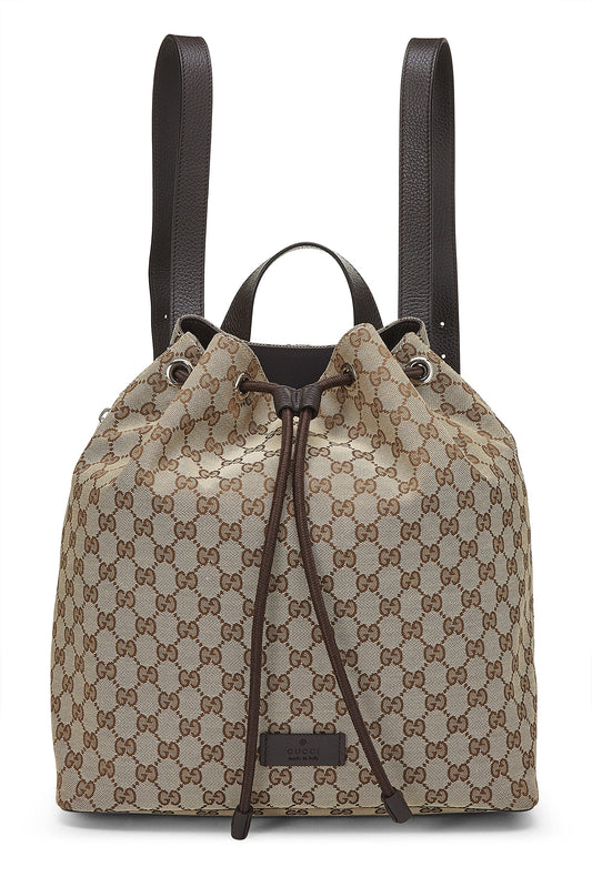 Gucci, Original GG Canvas Drawstring Backpack, Brown
