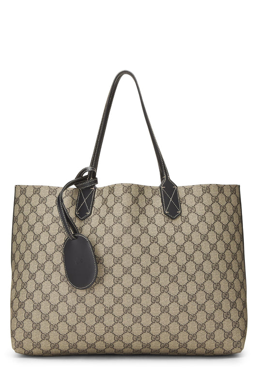 Gucci, Original GG Supreme & Black Canvas Reversible Tote, Black
