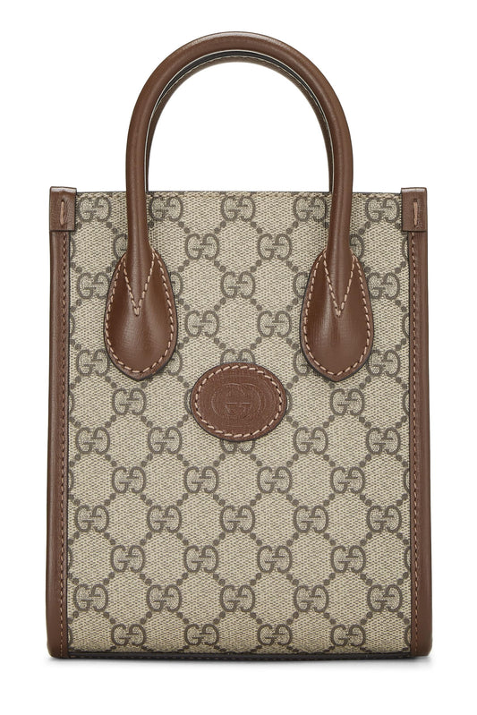 Gucci, Brown Original GG Supreme Interlocking GG Tote Mini, Brown