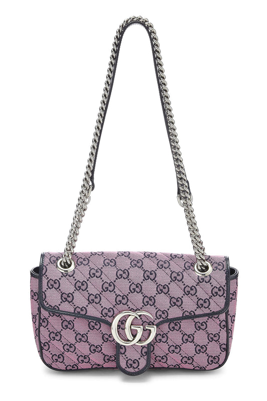 Gucci, Pink Canvas GG Marmont Shoulder Bag Small, Pink