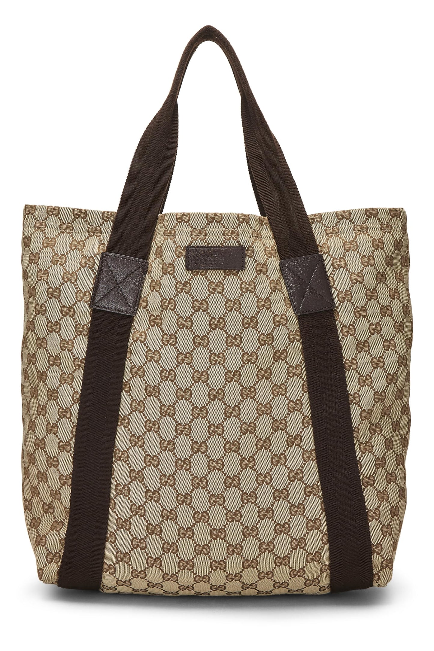Gucci, Original GG Canvas Flat Web Tote, Brown