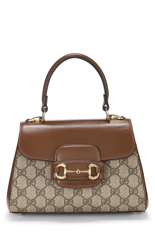 Gucci, Brown GG Supreme Canvas 1955 Horsebit Handbag Mini, Brown