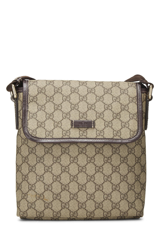 Gucci, Original GG Supreme Canvas Flap Messenger Small, Brown