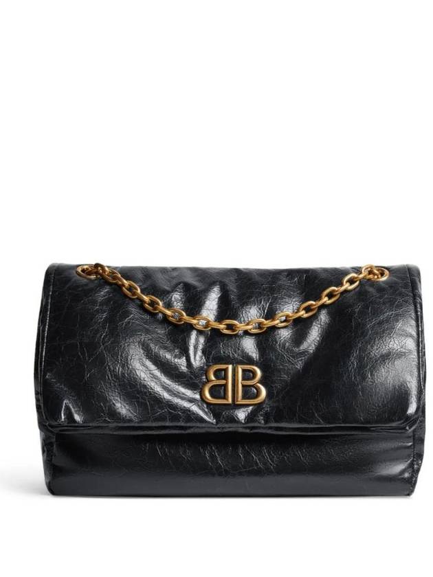 Luxury Balenciaga  Monaco Chain Strap Shoulder Bag Black