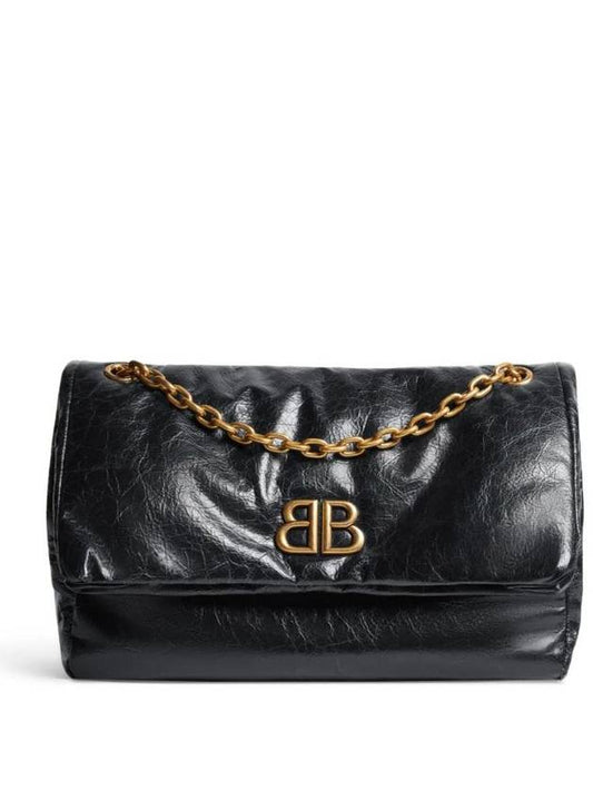 Luxury Balenciaga  Monaco Chain Strap Shoulder Bag Black