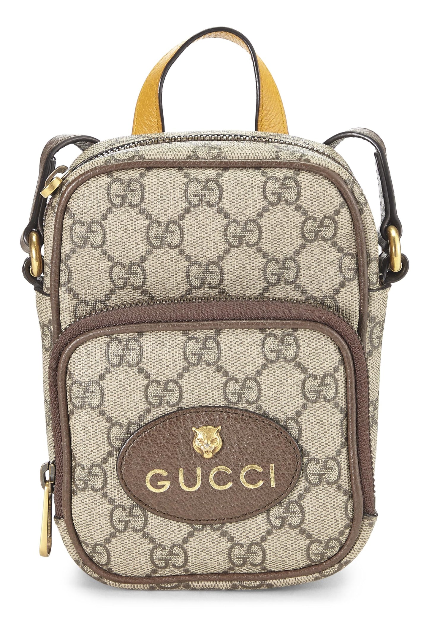 Gucci, Brown GG Supreme Neo Vintage Double Zip Camera Bag Mini, Brown