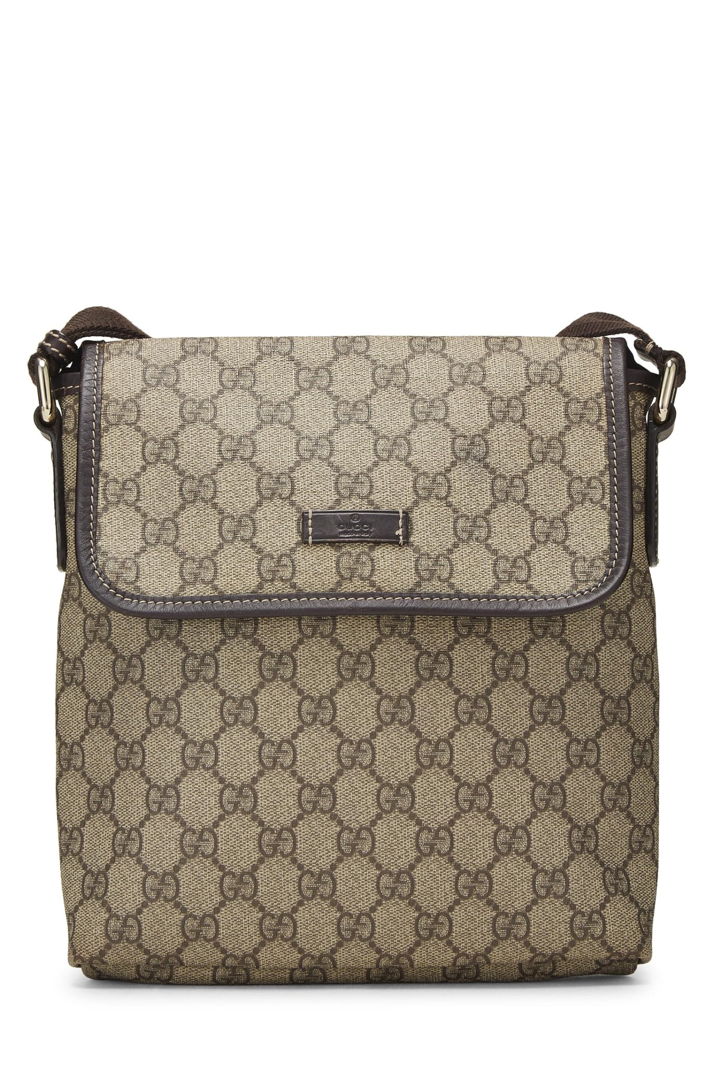 Gucci, Original GG Supreme Canvas Flap Messenger Small, Brown