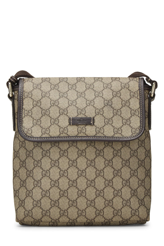 Gucci, Original GG Supreme Canvas Flap Messenger Small, Brown