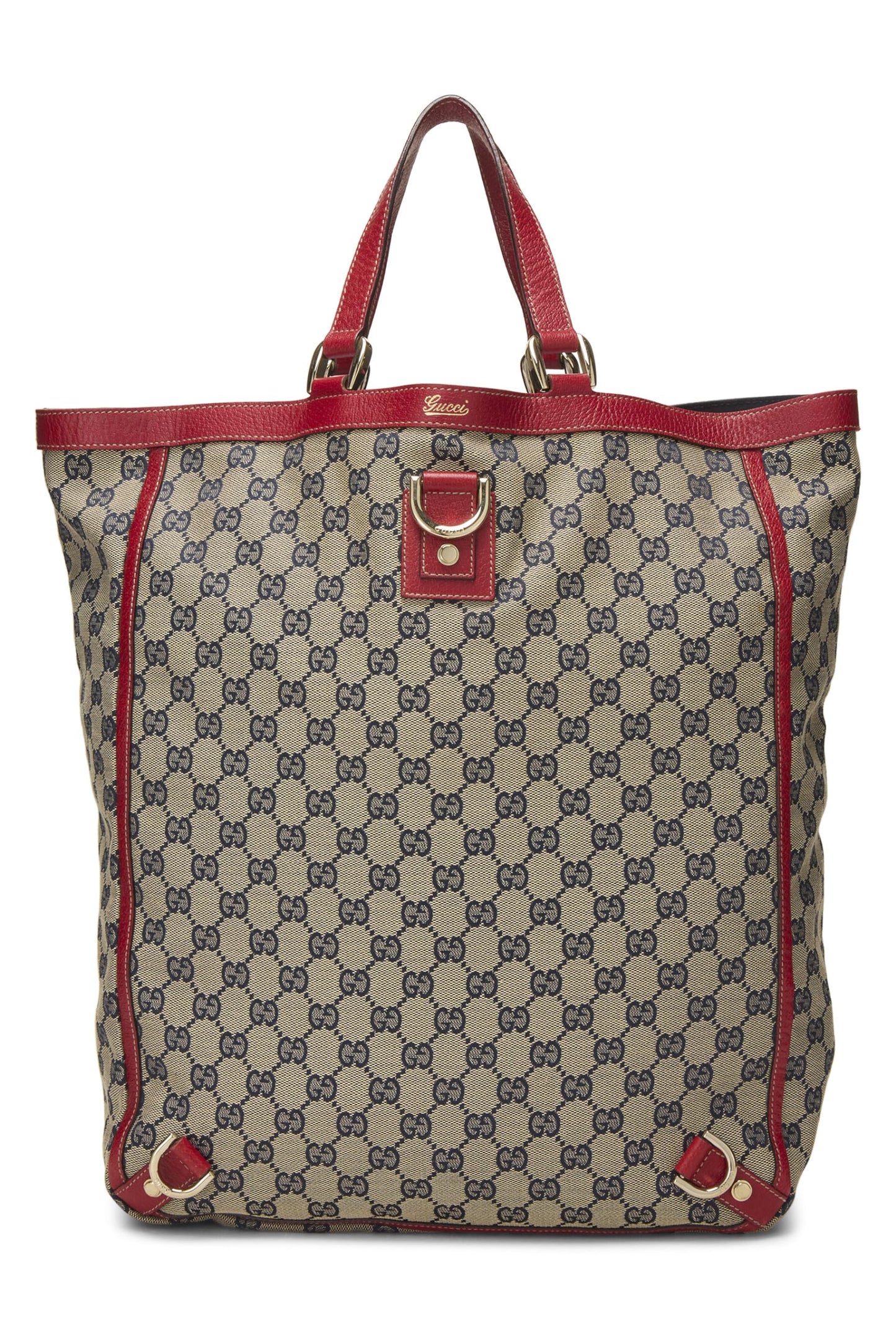 Gucci, Red Original GG Canvas D-Ring Abbey Vertical Tote, Red