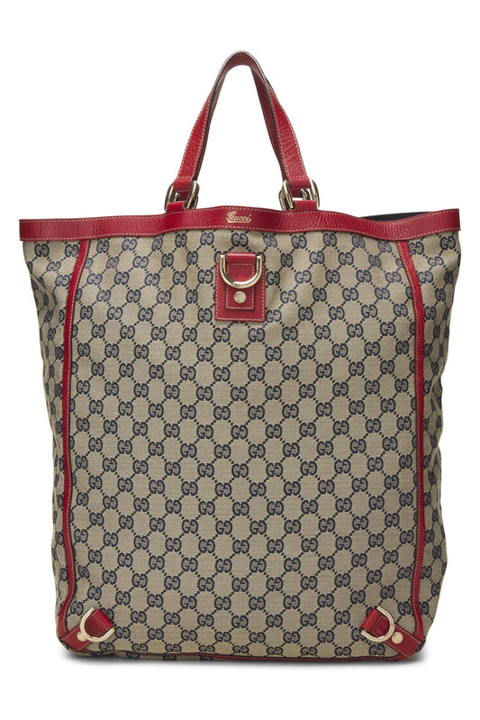 Gucci, Red Original GG Canvas D-Ring Abbey Vertical Tote, Red