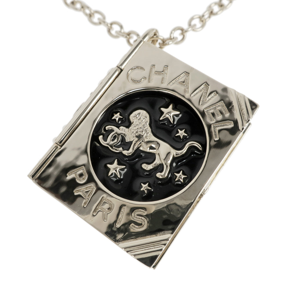 CHANEL Book Charm Necklace AB7521 B22C Coco Lock Pendant Long Chain Accessories