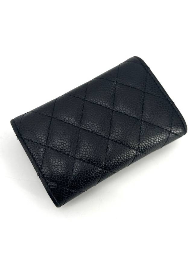 Classic caviar gold flap card wallet Chanel