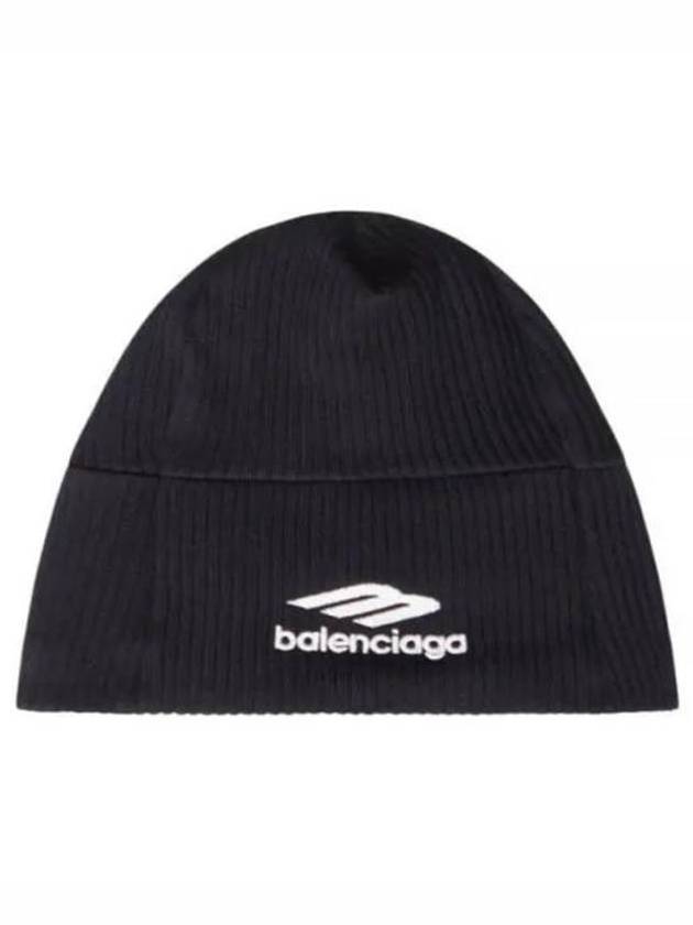 Luxury Balenciaga  Logo Beanie Black
