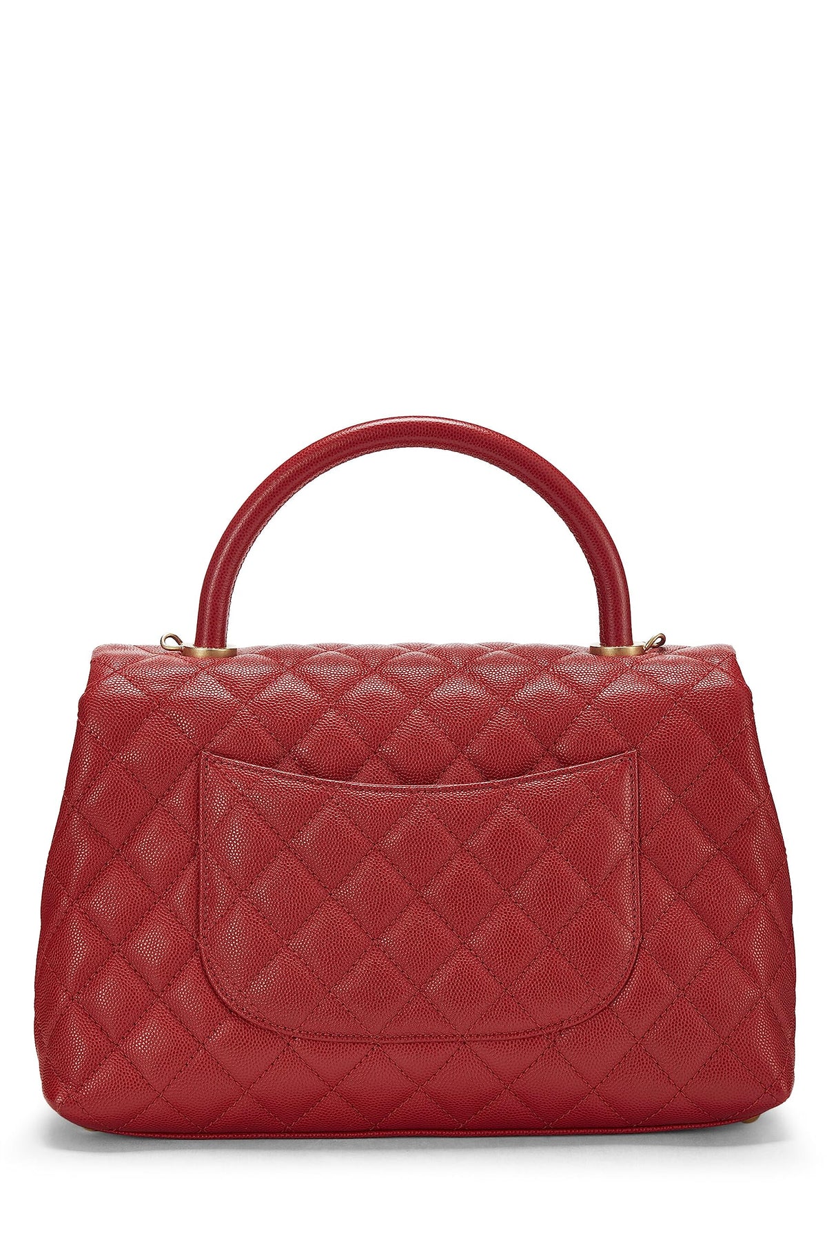 Chanel,  Red Caviar Coco Handle Bag Medium, Red