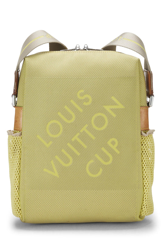 Louis Vuitton,  Limited Edition LV Cup Jaune Green Damier Geant Weatherly Crossbody, Yellow