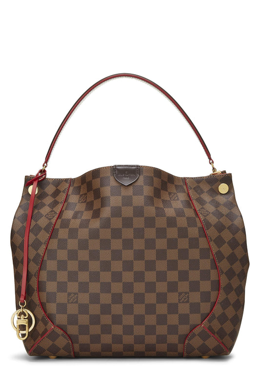 Louis Vuitton,  Damier Ebene Caissa Tote MM, Red