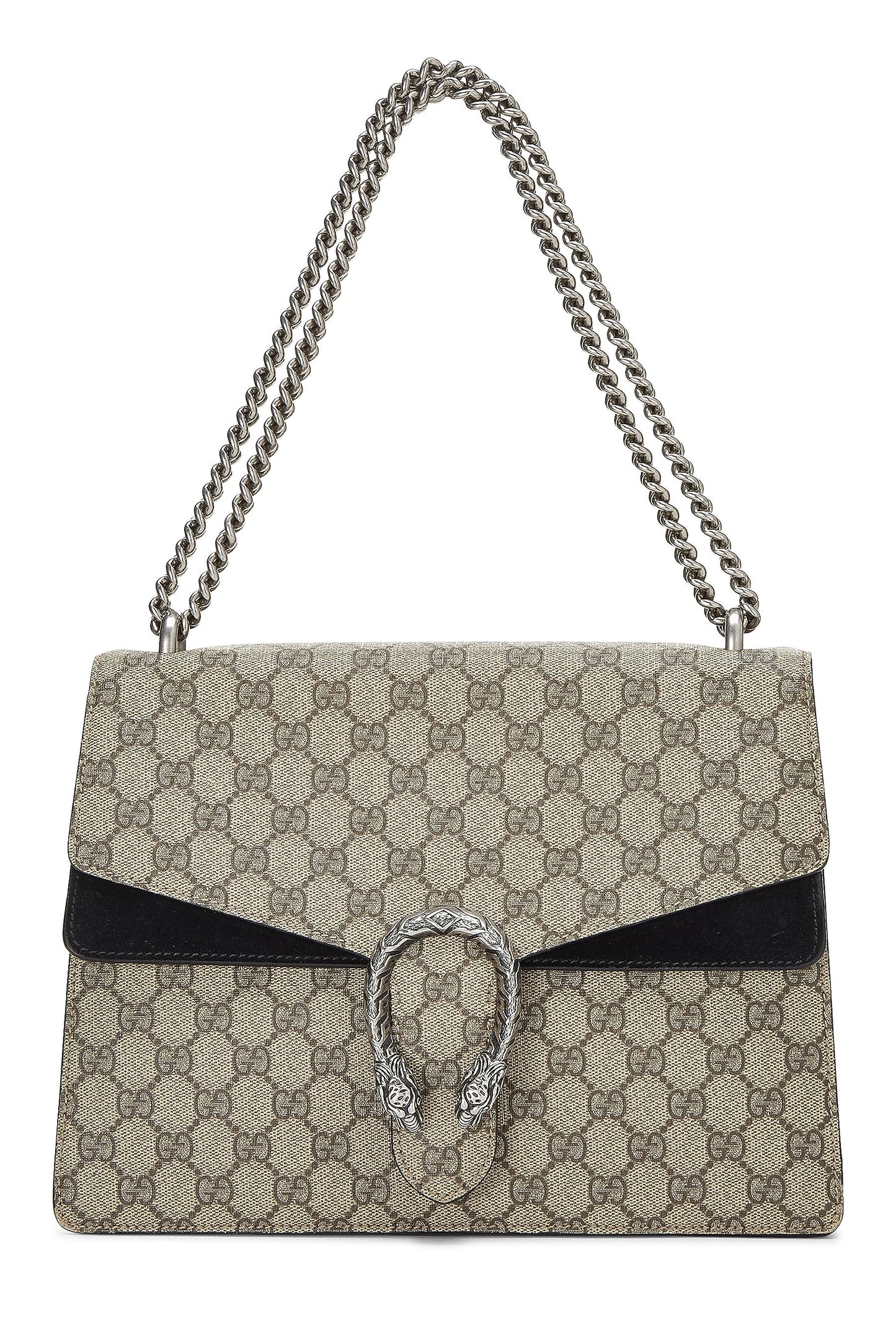 Gucci, Black GG Supreme Canvas Embellished Dionysus Bag Medium, Black