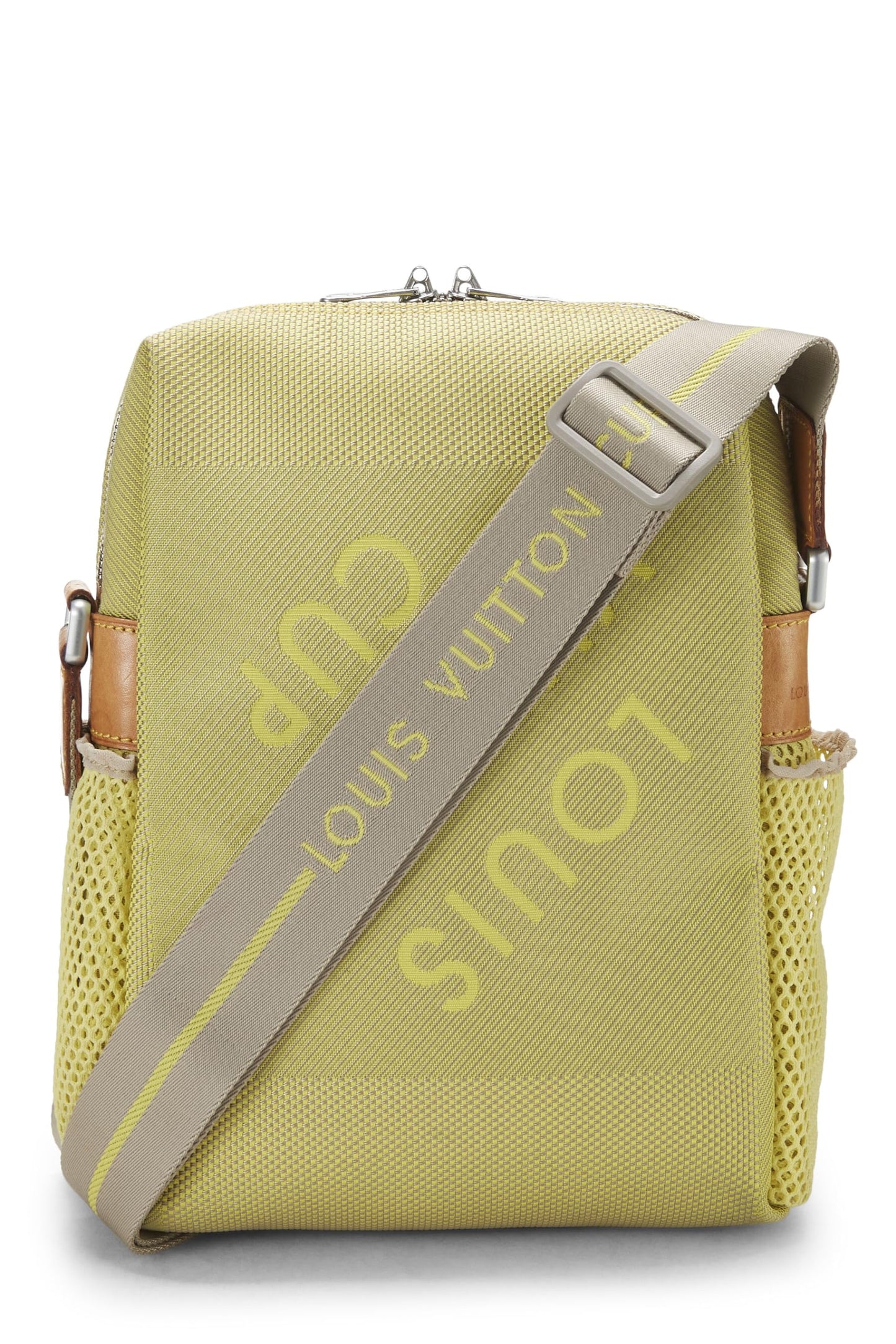 Louis Vuitton,  Limited Edition LV Cup Jaune Green Damier Geant Weatherly Crossbody, Yellow