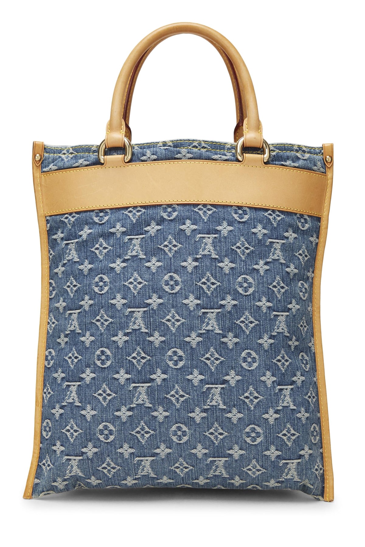 Louis Vuitton,  Blue Monogram Denim Flat Shopper, Blue