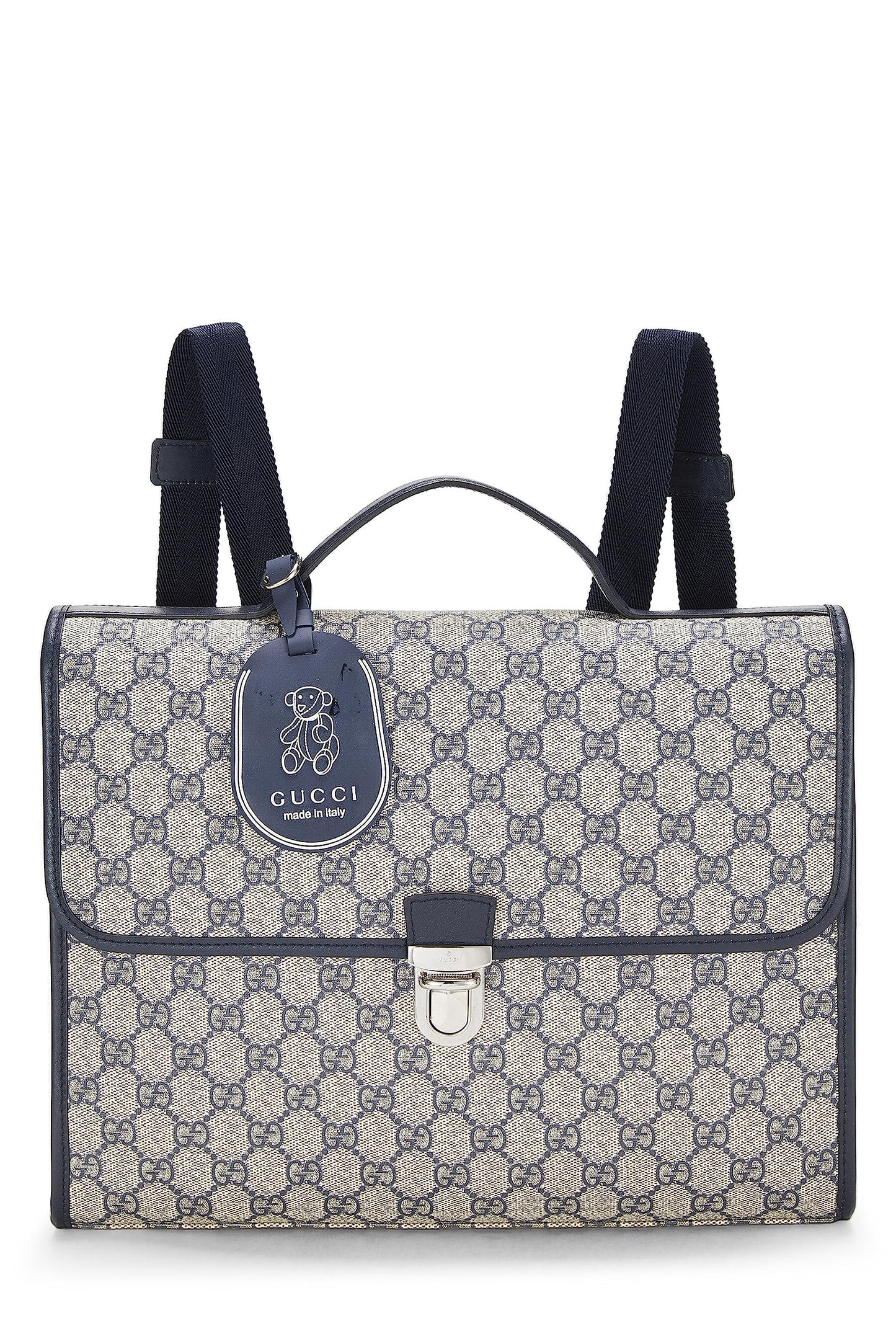 Gucci, Navy Original GG Supreme Canvas Kids Backpack, Blue