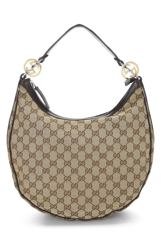 Gucci, Original GG Canvas Twins Hobo, Brown