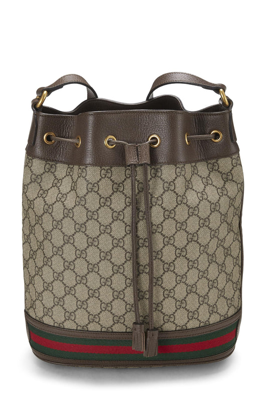 Gucci, Original GG Supreme Canvas Ophidia Bucket Bag Medium, Brown