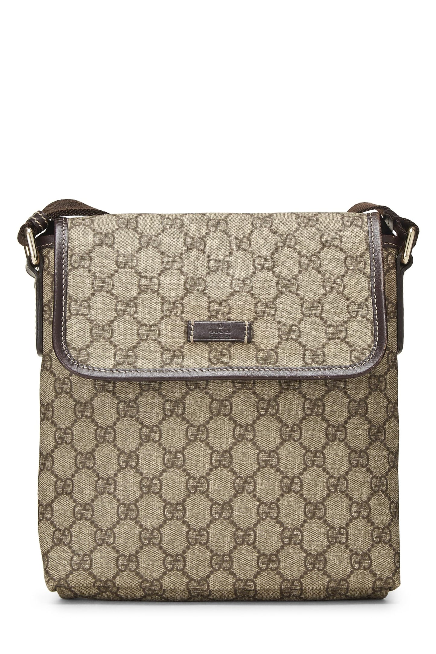 Gucci, Original GG Supreme Canvas Flat Messenger Small, Brown