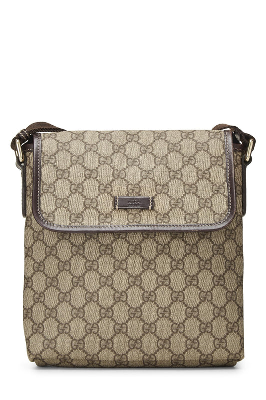 Gucci, Original GG Supreme Canvas Flat Messenger Small, Brown