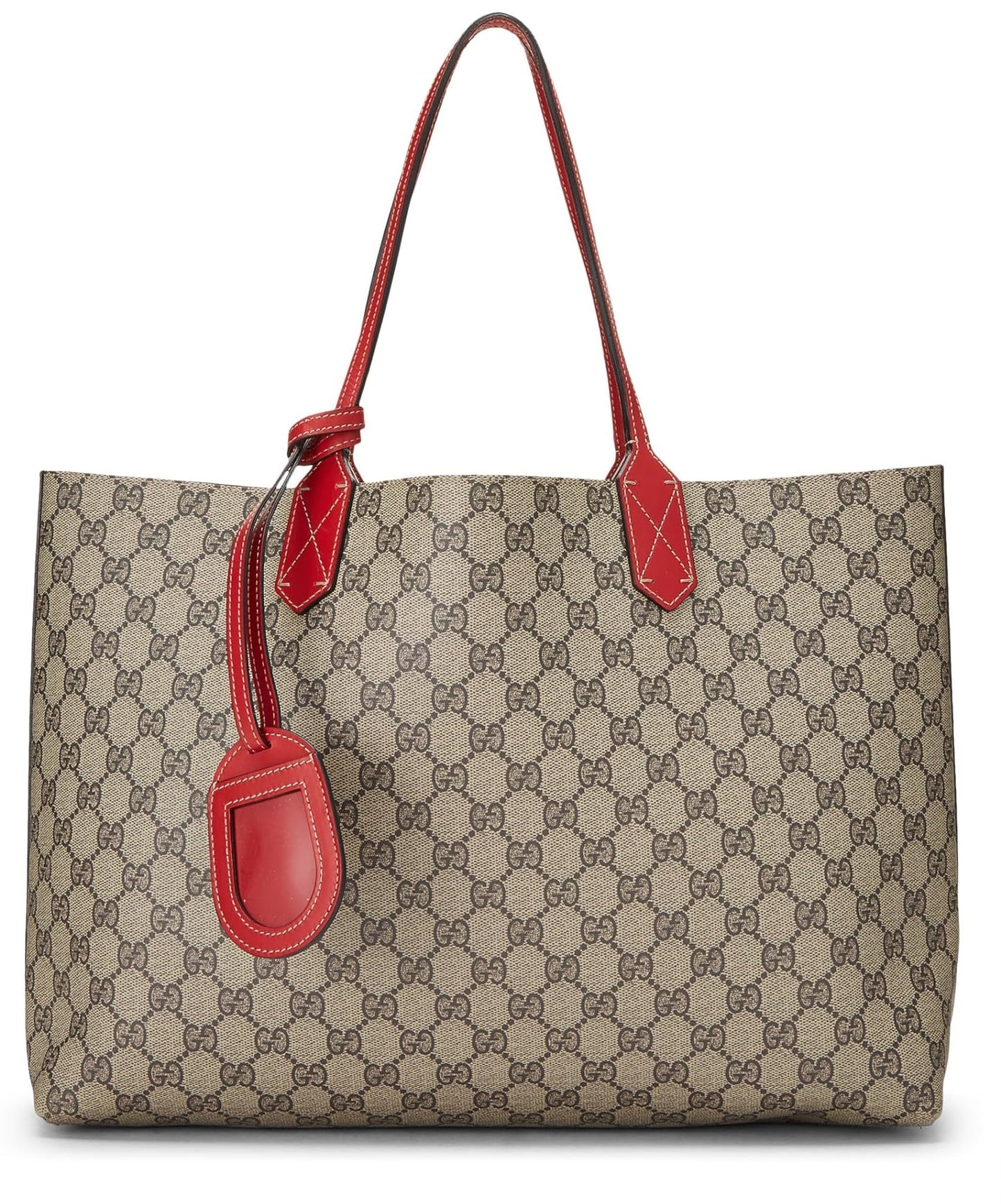 Gucci, Red & Original GG Supreme Canvas Reversible Tote, Red