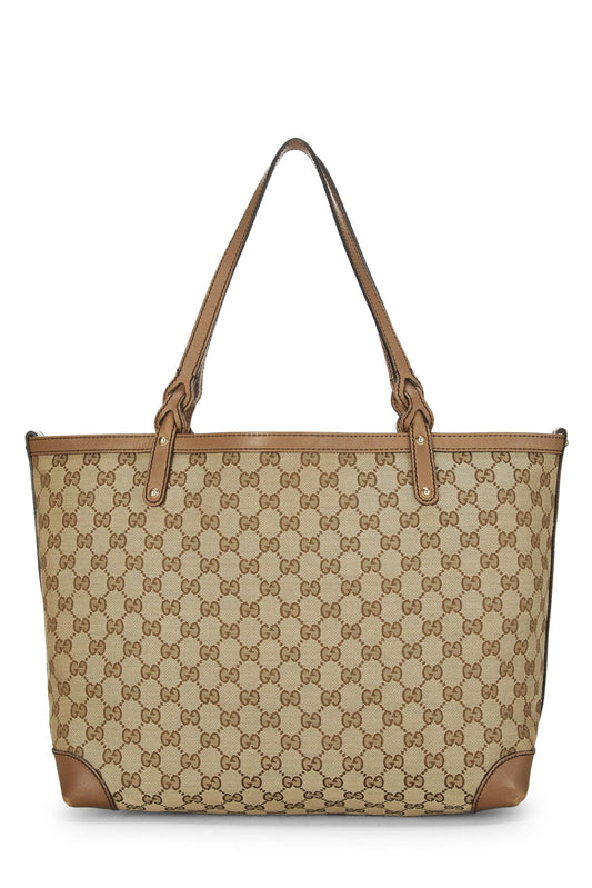 Gucci, Beige Original GG Canvas Craft Tote, Brown