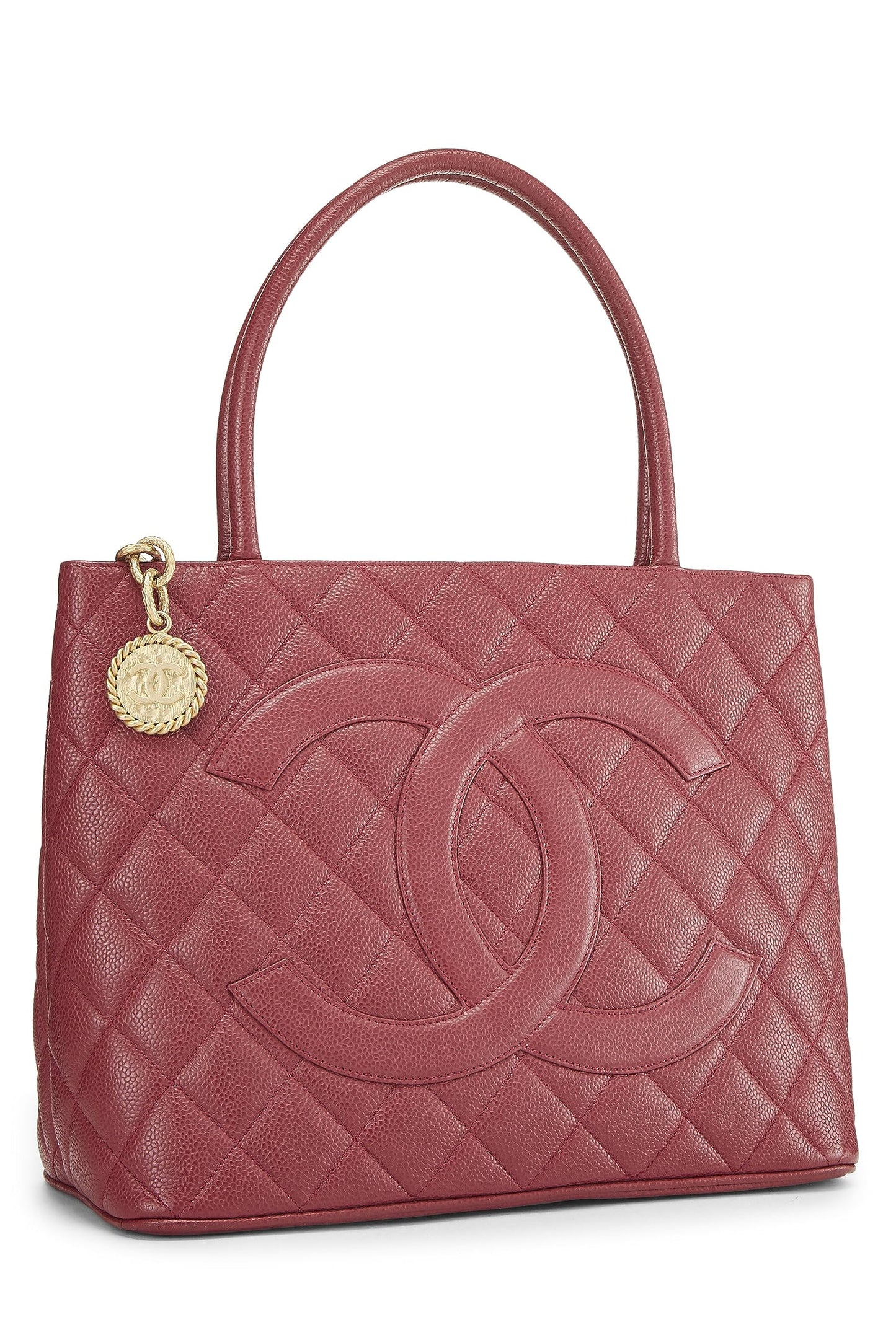 Chanel,  Pink Quilted Caviar Medallion Tote, Pink
