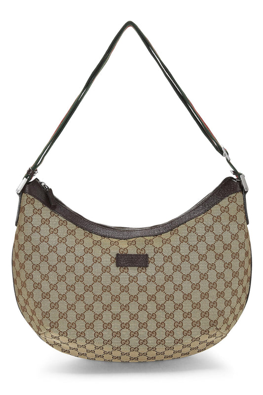 Gucci, Original GG Canvas Web Messenger Large, Brown
