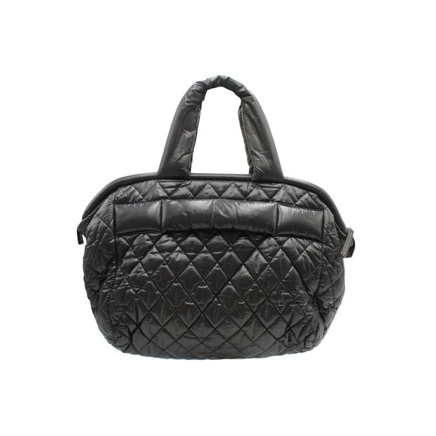 CHANEL Vintage Cocoon Bowling Bag in Black Nylon