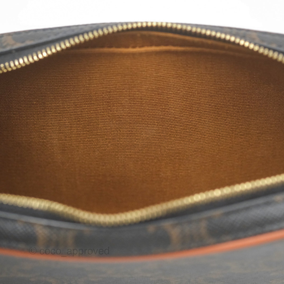 Celine Triomphe Mini Camera Shoulder Bag Tan Calfskin Triomphe Canvas