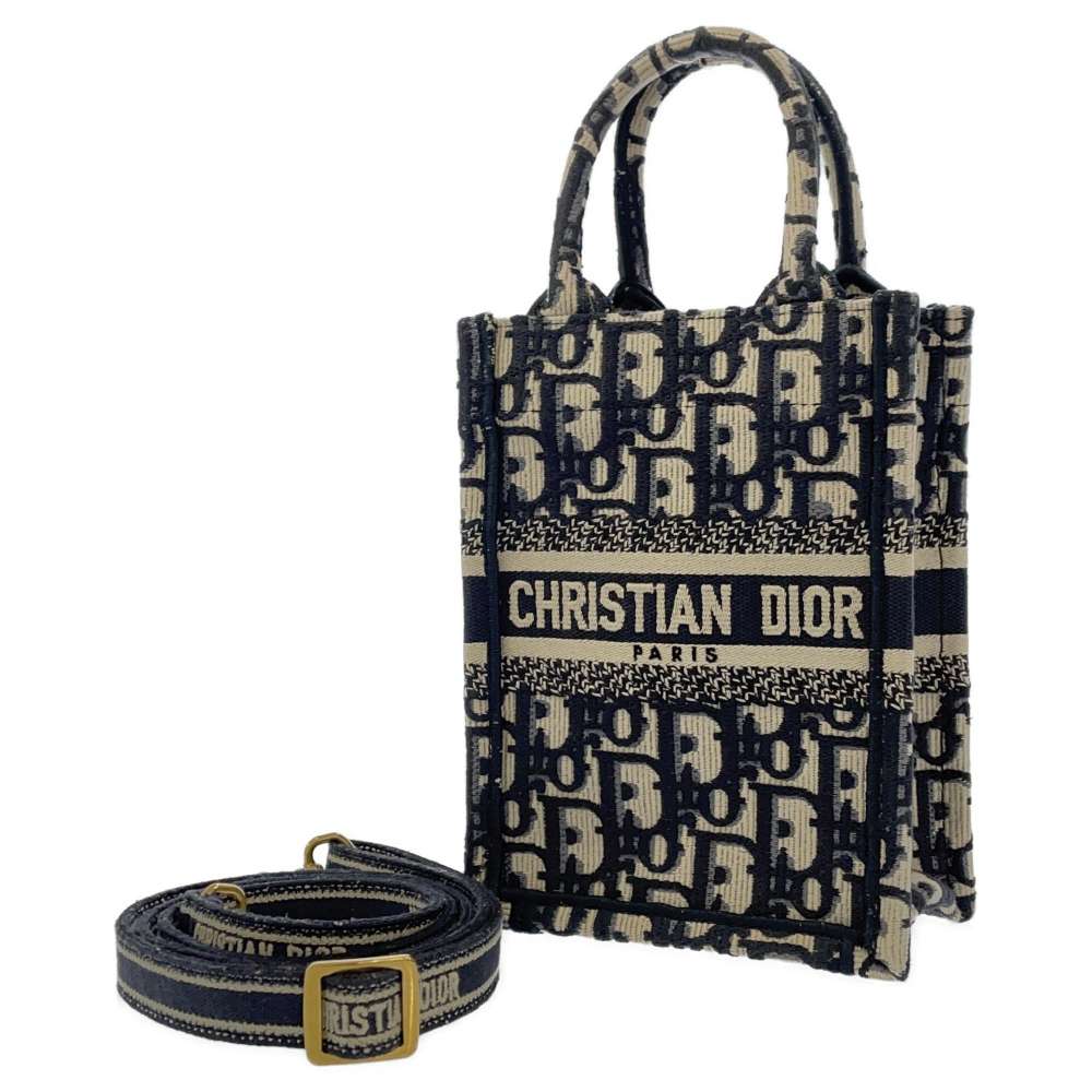 Dior Oblique book tote mini phone bag Navy S5555CRIW_M928 Canvas
