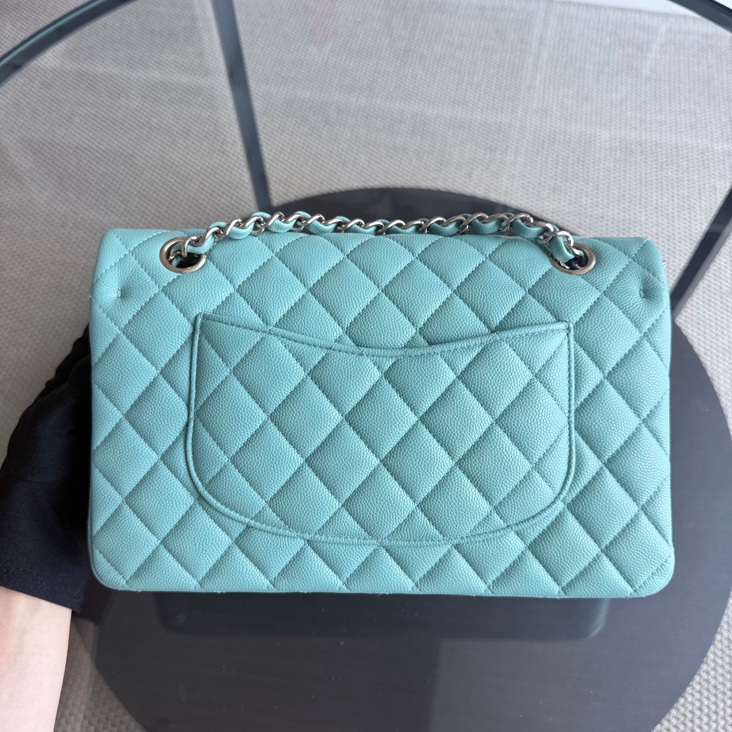 Chanel Classic Flap Medium - Caviar 25CM Quilted Light Blue Gold Hardware Series 29