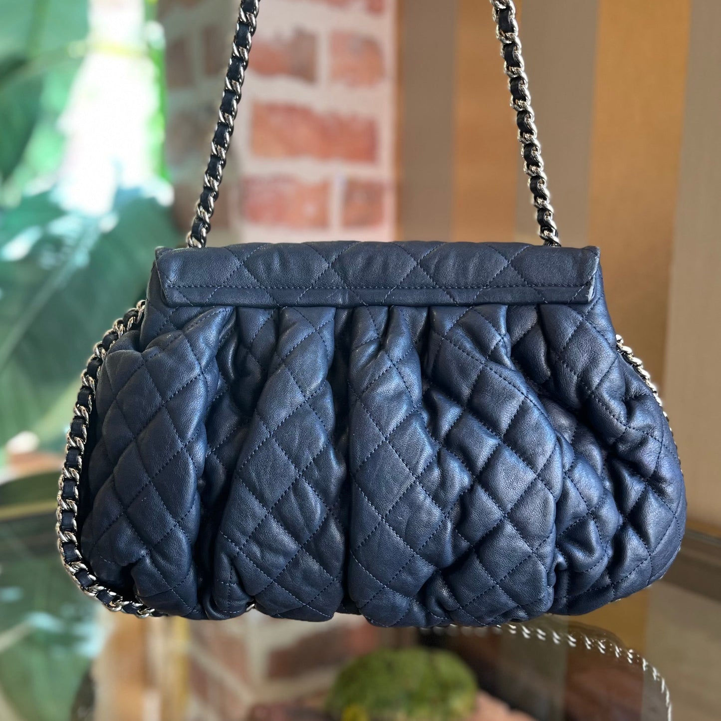 CHANEL Chain Around Washed Lambskin Crossbody Bag