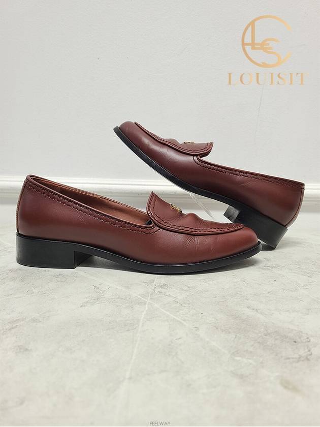 luxury goods Lewis IT 37 Brown gold CC logo moccasin loafers Chanel