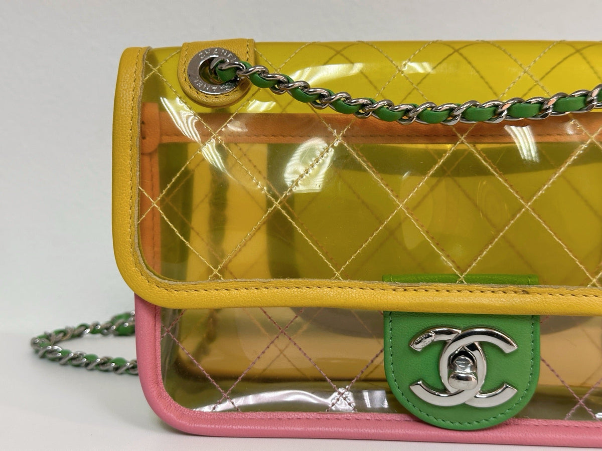 Chanel Yellow Coco Splash PVC Small Flap Bag holo 2589