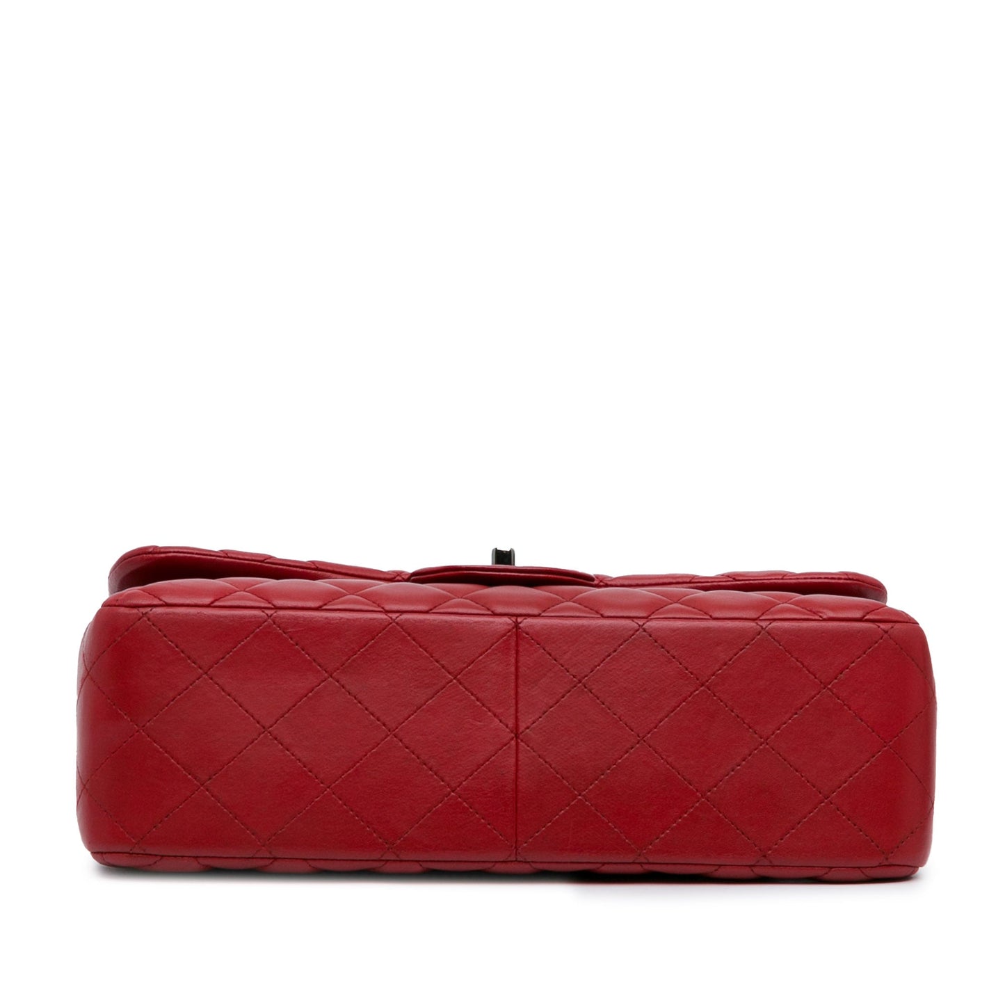 Red Chanel Jumbo Classic Lambskin Double Flap Shoulder Bag