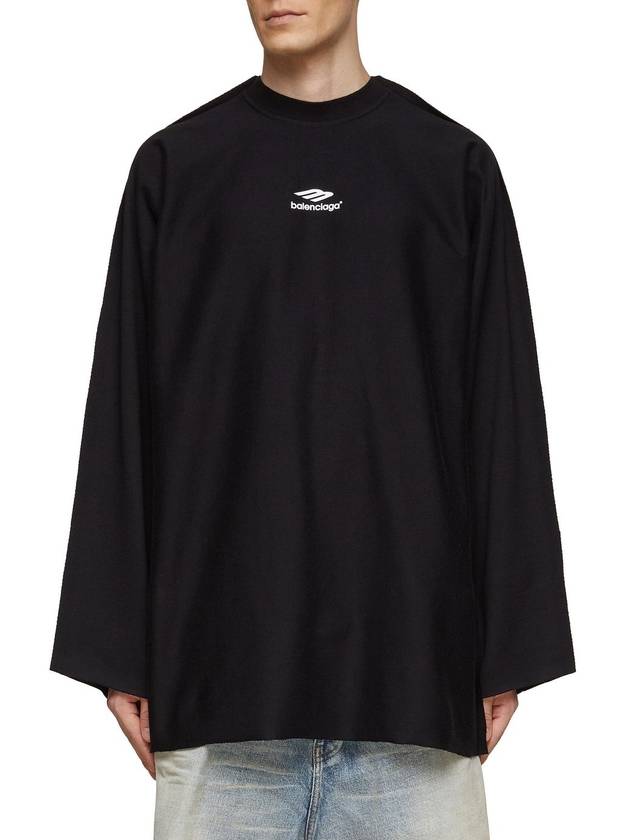 Luxury Balenciaga  Icon Flat Long Sleeve T-Shirt Black