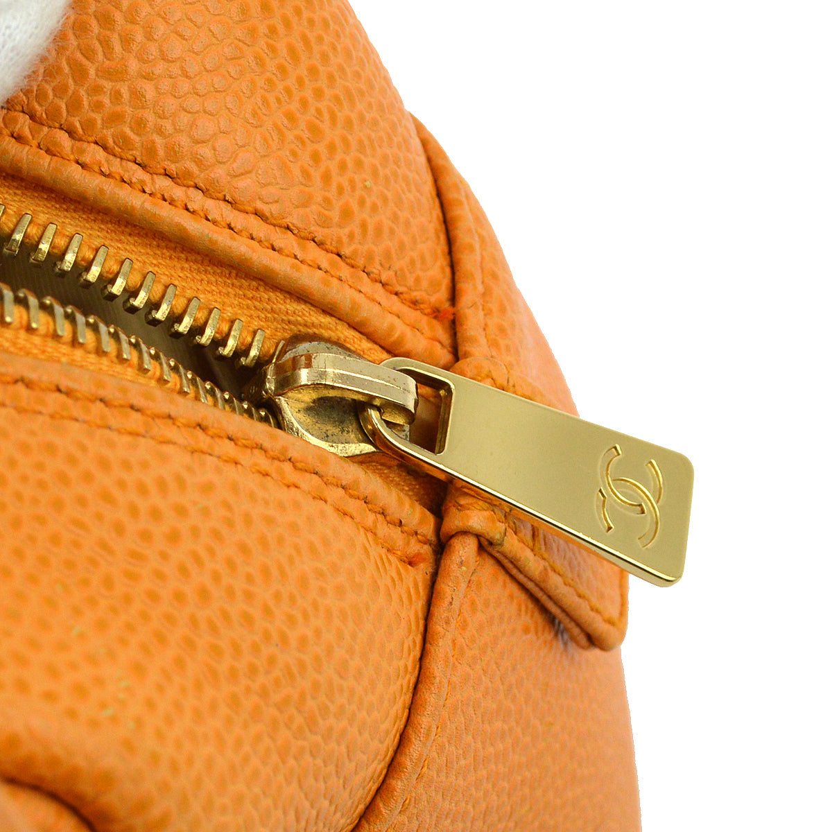 Chanel Orange Caviar Petite Timeless Tote PTT Chain Handbag