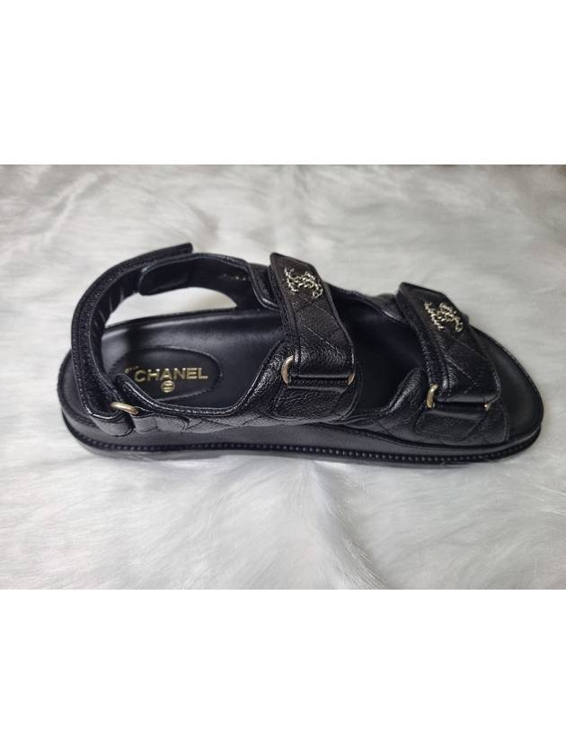 WoMen's CC Logo Velcro Sandals Gold Black Chanel