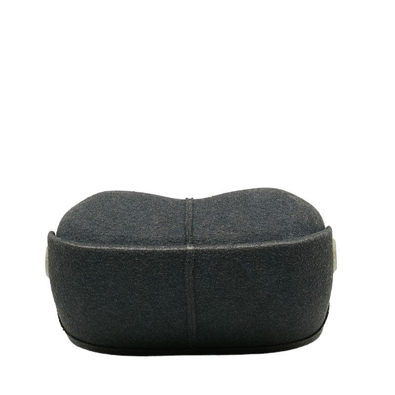 Chanel Cocomark  houlder Bag Hip Bag Gray Felt  Chanel