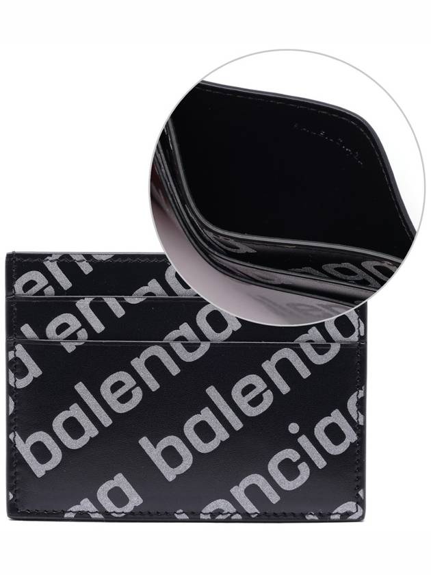 Luxury Balenciaga  All Over Logo Card Wallet Black
